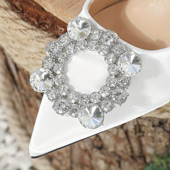 Rhinestone Kitten Heels Slingback Shoes