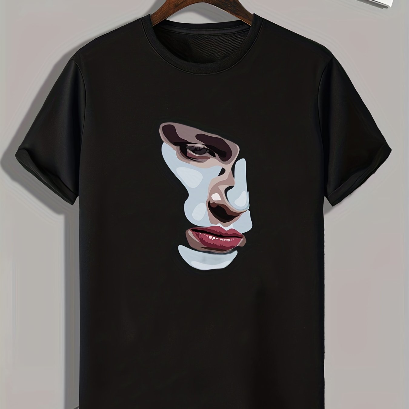 Beauty Portrait Print Men's Comfy T-shirt for Outdoor Summer