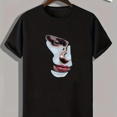 Beauty Portrait Print Men's Comfy T-shirt for Outdoor Summer