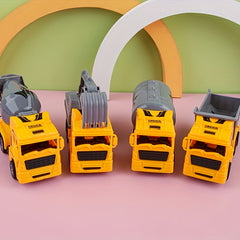 Kids Pull Back Engineering Excavator Mixing Car Model
