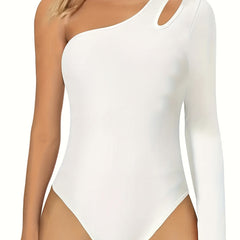 One Shoulder Shaping Bodysuit Tummy Control Slimming Body Shaper