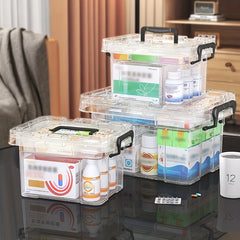 Clear Portable Storage Case Large Capacity Medicine Storage Box