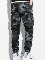 Camouflage Pockets Men's Cotton Cargo Pants Comfy Jogger Pants Work Pants
