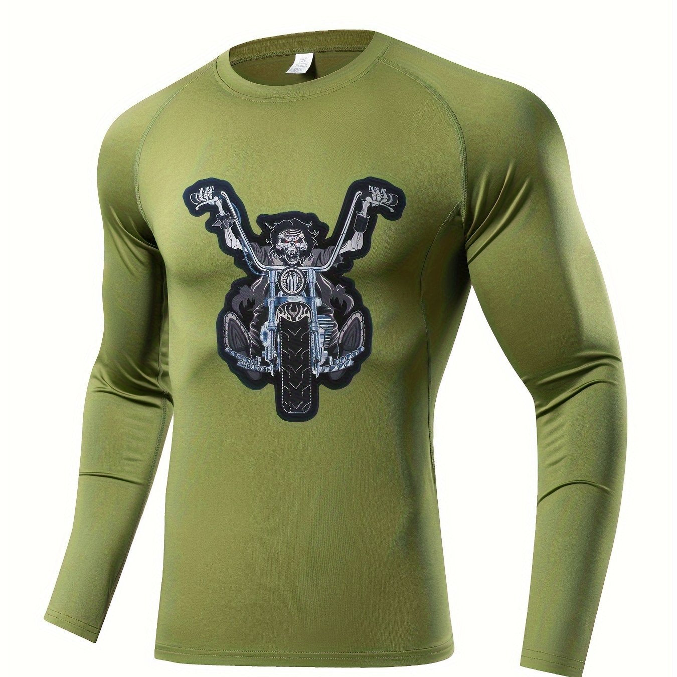 Skeleton Compression Long Sleeve Athletic Baselayer Undershirt