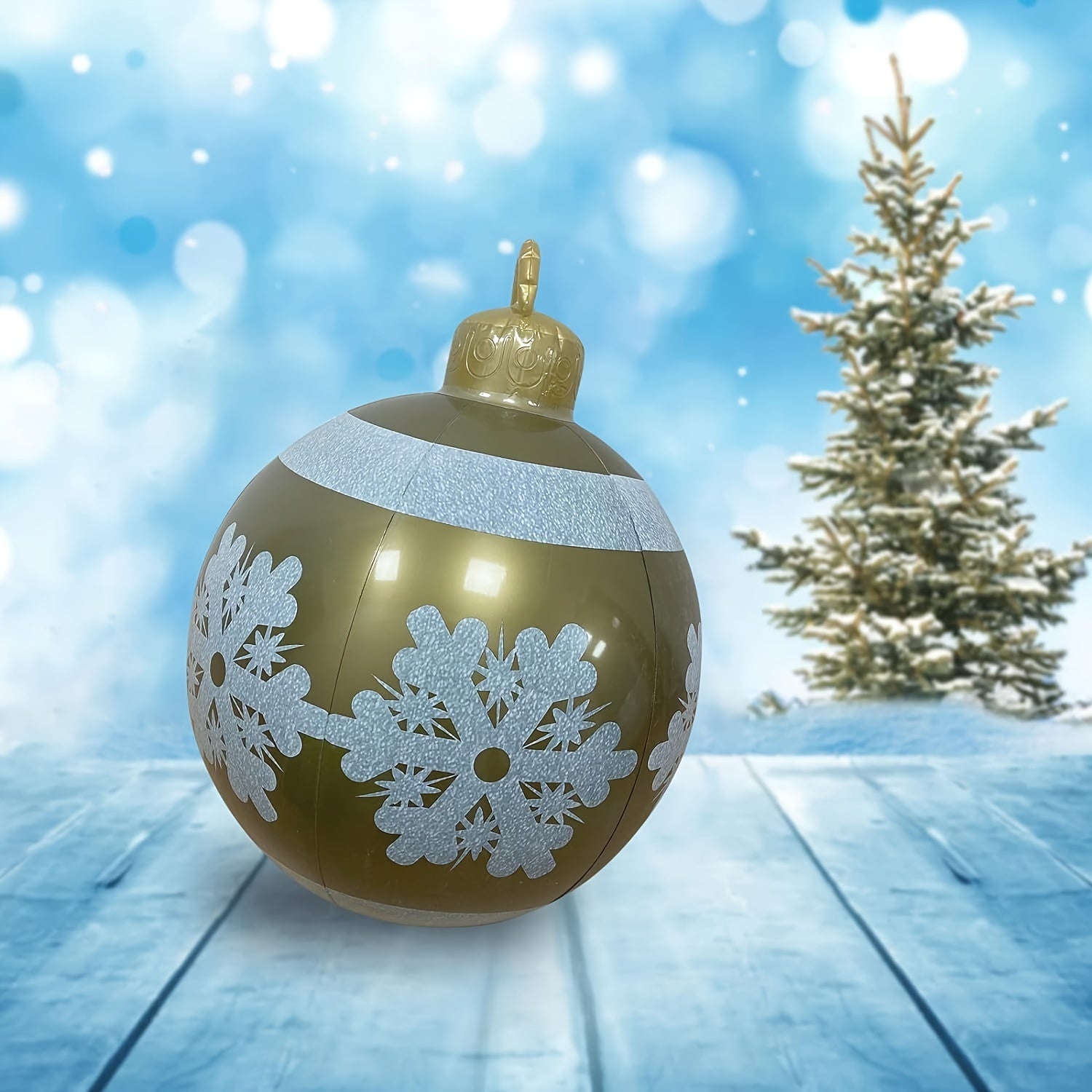 Large Outdoor Christmas Inflatable Decorated Ball, 59.94 cm, PVC Material