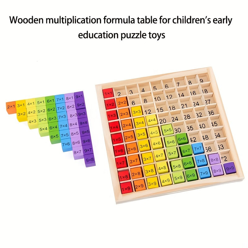 Wooden Math Multiplication 1-9 Times Tables Board Game