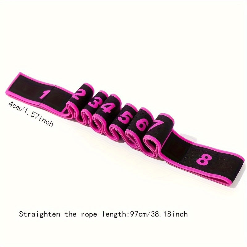 Yoga Elastic Resistance Band with 8 Rings for Home Fitness