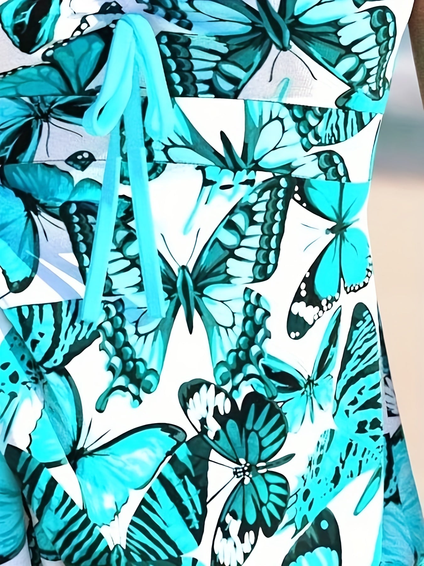 Butterfly Print Tank Top & Shorts Swimsuit Set