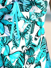 Butterfly Print Tank Top & Shorts Swimsuit Set