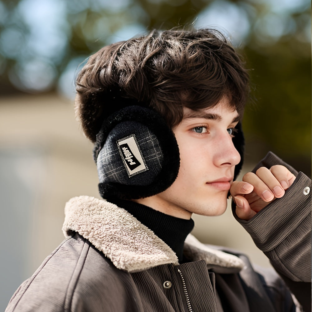 Men's Fleece Ear Warmers Winter Ear Muffs Boho Style Outdoor Ear Protection