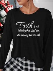 Crew Neck Lounge Top Long Sleeve Women's Lounge Sleepwear