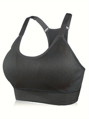 2 Pack Plus Size Sports Bra Set Solid Wireless Racer Back Yoga Gym Bralette 2pcs