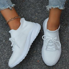 Women's Breathable Lace-up Running Shoes Non-slip Mesh Sneakers
