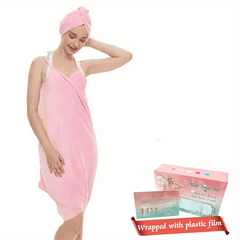 2pcs Soft & Absorbent Towel & Hair Caps Set for Women