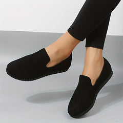 Women's Solid Flat Slip On Round Toe Non slip Lightweight Slides Shoes