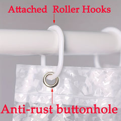Waterproof 3D Shower Curtain with Metal Grommet, Thickened Fabric