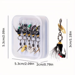 5pcs Bionic Fishing Flies Set with Storage Box - Outdoor Fishing Accessories
