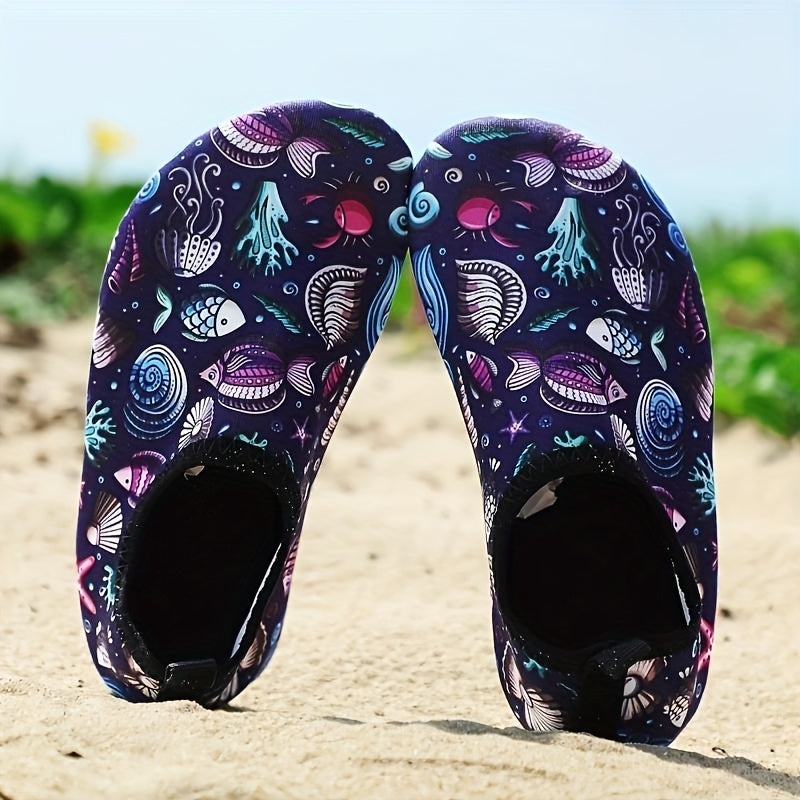 Kids Cartoon Print Barefoot Water Shoes Lightweight Quick Drying Aqua Socks
