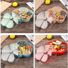 Flower-Shaped Snack Tray with Lid Divided Container