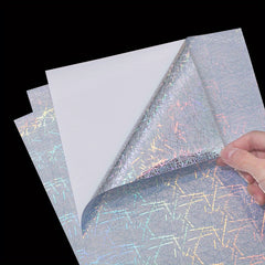 5pcs Holographic Flash Sticker Diffuse Waterproof Spot Rainbow Star A4 Vinyl