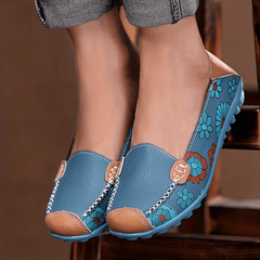 Women's Floral Print Loafers Lightweight Slip-On Shoes