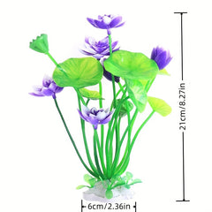 Artificial Lotus Aquarium Ornaments, Aquatic Grass and Flowers