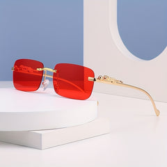 Leopard Head Metal Sunglasses Square Frame Colorful Women & Men