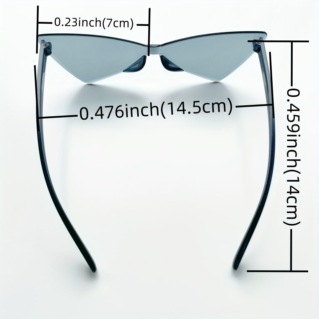 Y2K Triangle Cat Eye Sunglasses Rimless for Beach Party Club