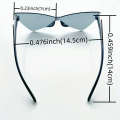 Y2K Triangle Cat Eye Sunglasses Rimless for Beach Party Club