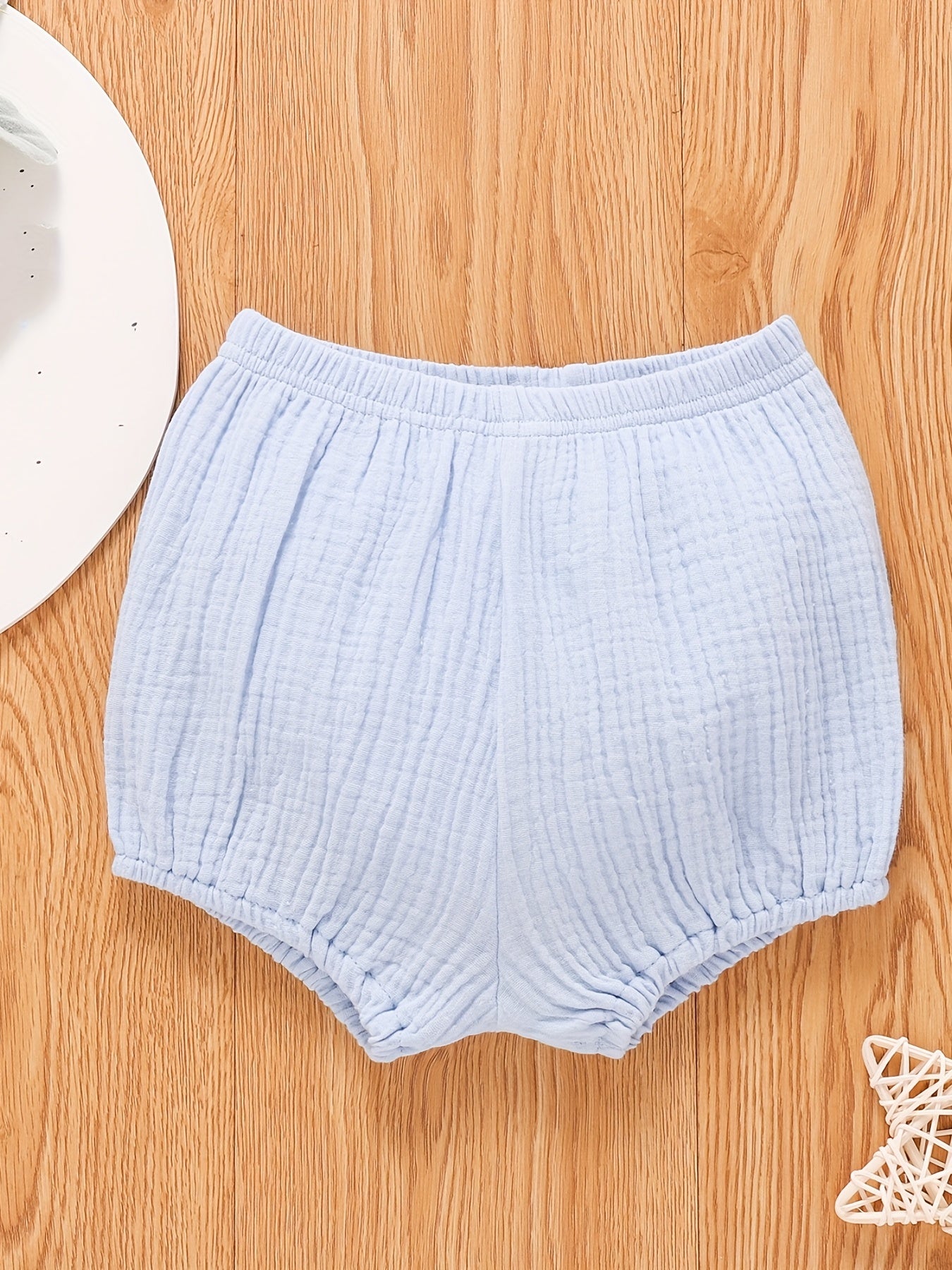 Baby Girl's Casual Plain Cotton Shorts Elastic Waist