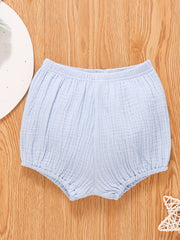 Baby Girl's Casual Plain Cotton Shorts Elastic Waist