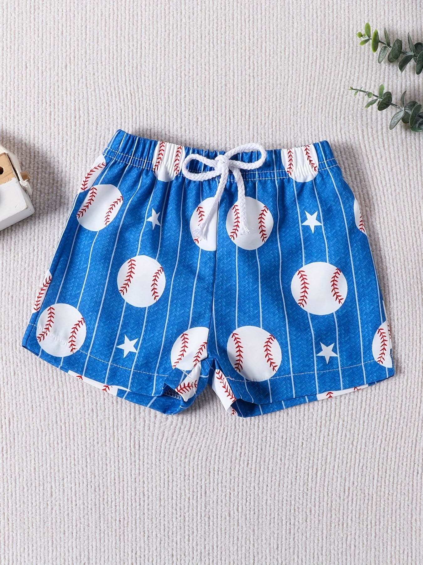 Boys Cotton Baseball Drawstring Shorts Comfy Short Pant For Kids
