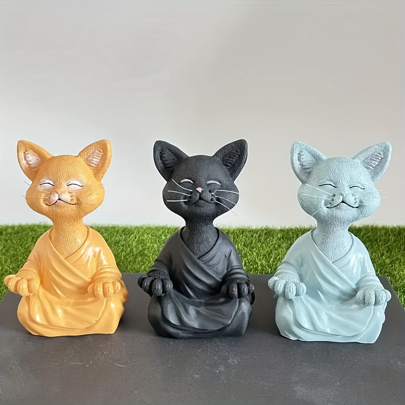 Yoga Cat Meditation Home Resin Decorative Craft Collectibles