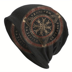 Thin Viking Style Bonnet Hat With Tree Of Life Pattern