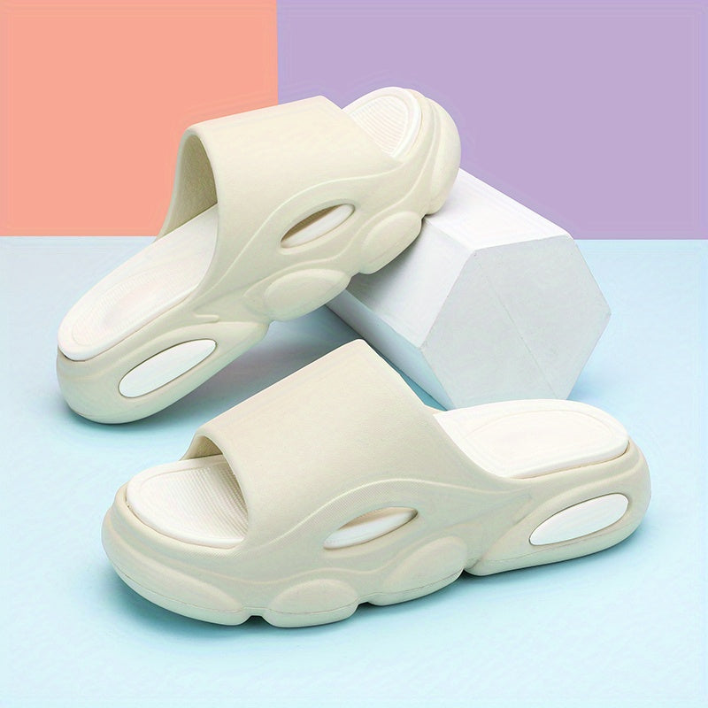 Men's Open Toe Slides Slip On Slippers - Indoor/Outdoor Platform Shoes