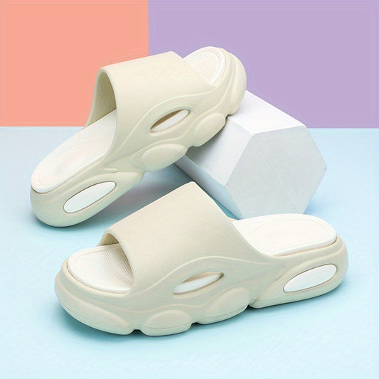 Men's Open Toe Slides Slip On Slippers - Indoor/Outdoor Platform Shoes