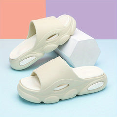 Men's Open Toe Slides Slip On Slippers - Indoor/Outdoor Platform Shoes