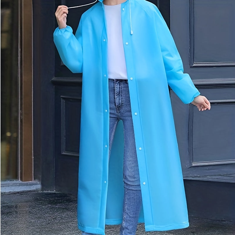 Hooded Rain Poncho for Adults Waterproof for Outdoor Activities