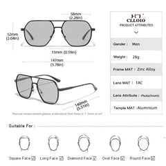 Men's Photochromic Polarized Sunglasses with Case