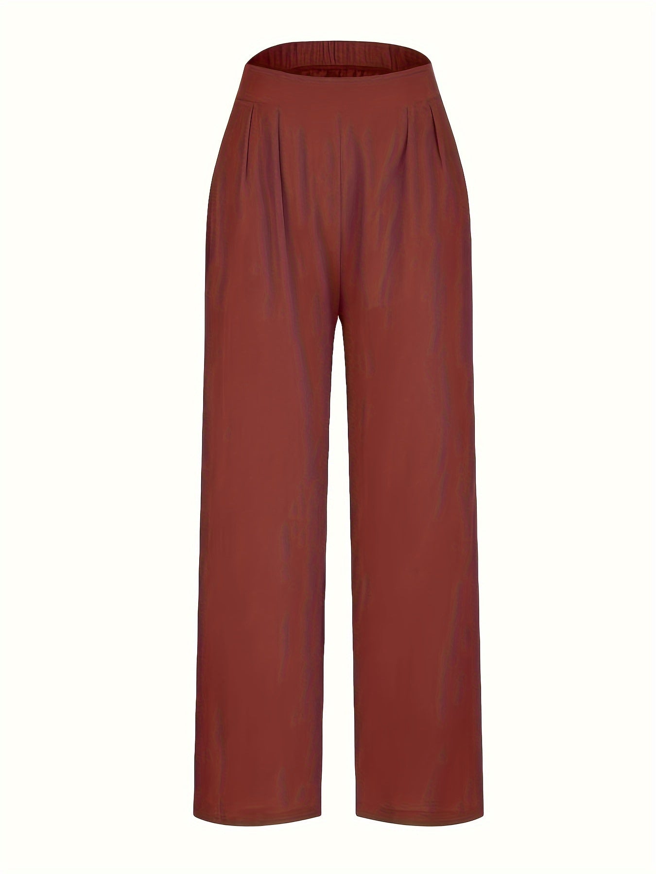 Women's Casual Wide Leg Trousers Elastic High Rise Loose Fit Pants