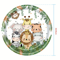 Wild One Party Plates And Napkins Animal Forest Birthday Party Supplies