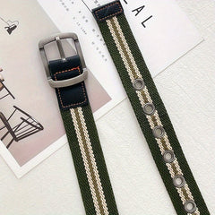 Canvas Belt Woven Pin Buckle Belt Student Jeans Belt For Men