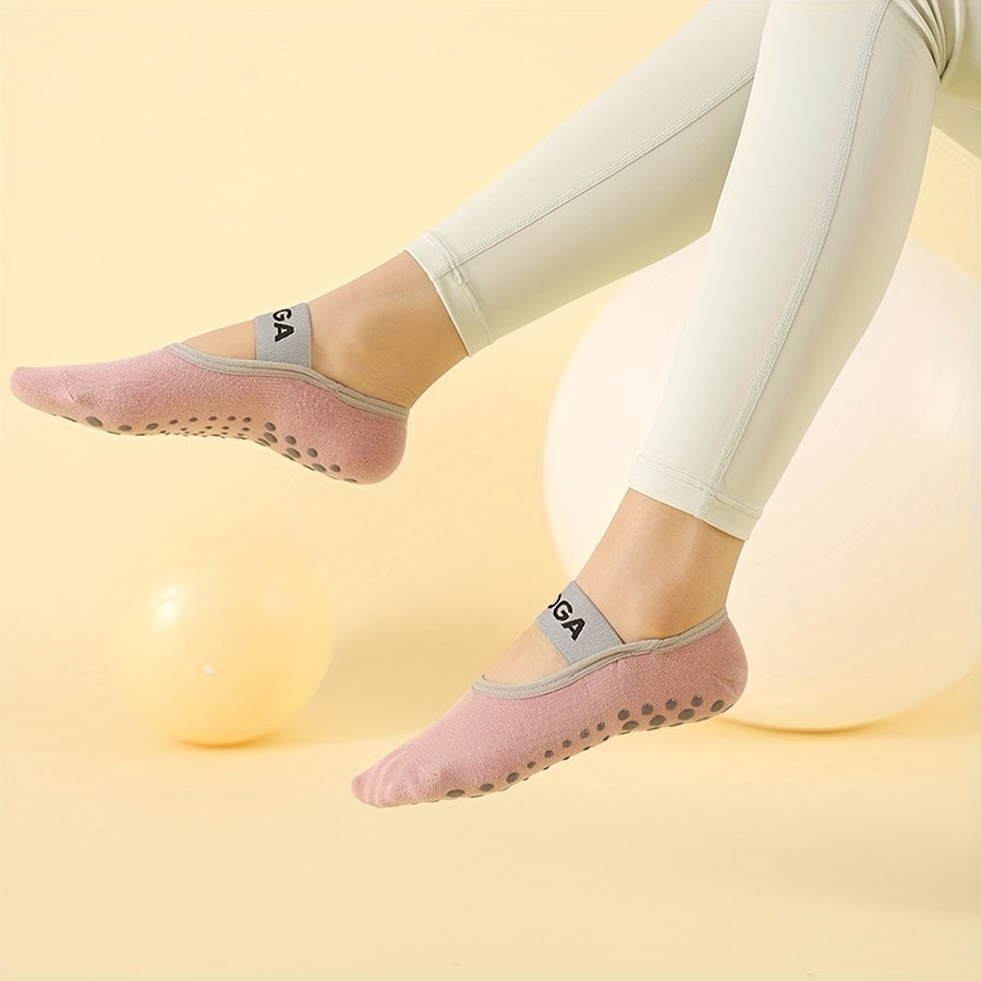 Non Slip Yoga Socks with Grip Towel Bottom for Pilates Home Workouts
