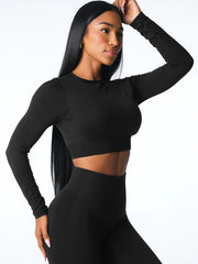 Hollow Back Long Sleeve Yoga T-shirt for Women
