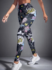 Printed Yoga Pants High Stretch Fitness Workout Running Leggings