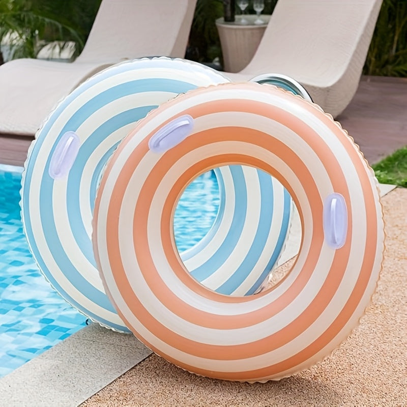 2pcs Inflatable Swim Rings with Handles Adults Pink Orange Raft Loungers