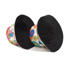 Colorful Print Bucket Hat Panda Dog Flower Cartoon Cloche Hat