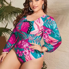 Women's Floral Print One Piece Swimsuit