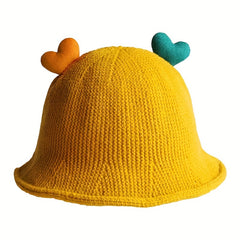 Kids Windproof Knit Beanie Hat With Love Shape Ears 0-3 Years