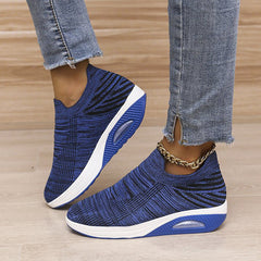 Women's Lightweight Wedge Sneakers with Air Cushion Knitting Socks